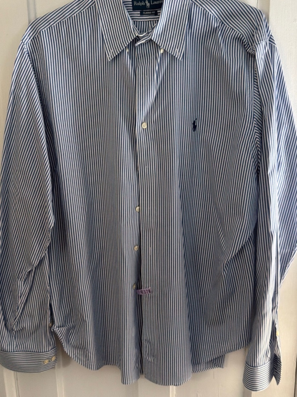 Polo Ralph Lauren blue striped dress shirt 17x36/37